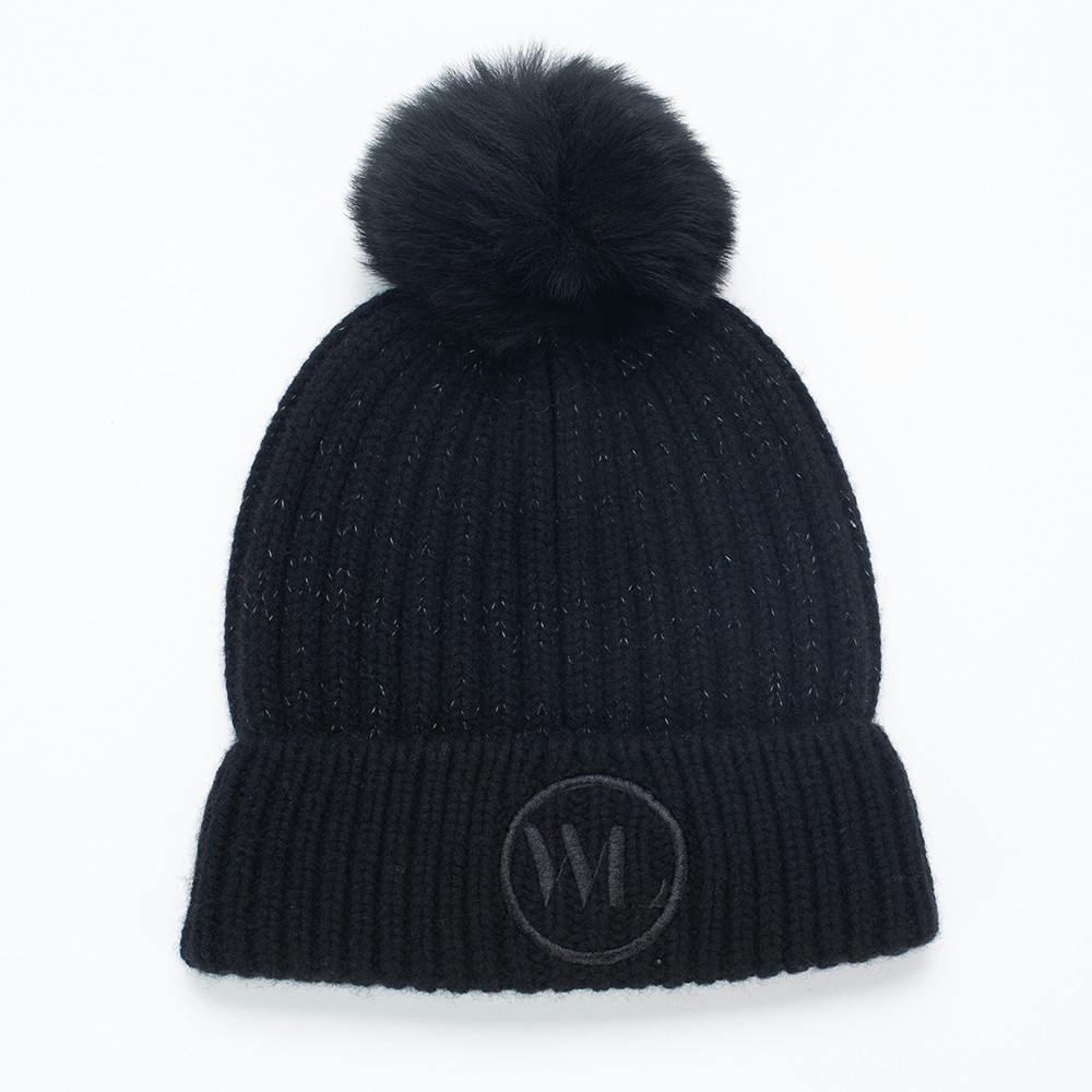 5n9h9336 1 Woolland strikkelue Moss pelsdusk svart